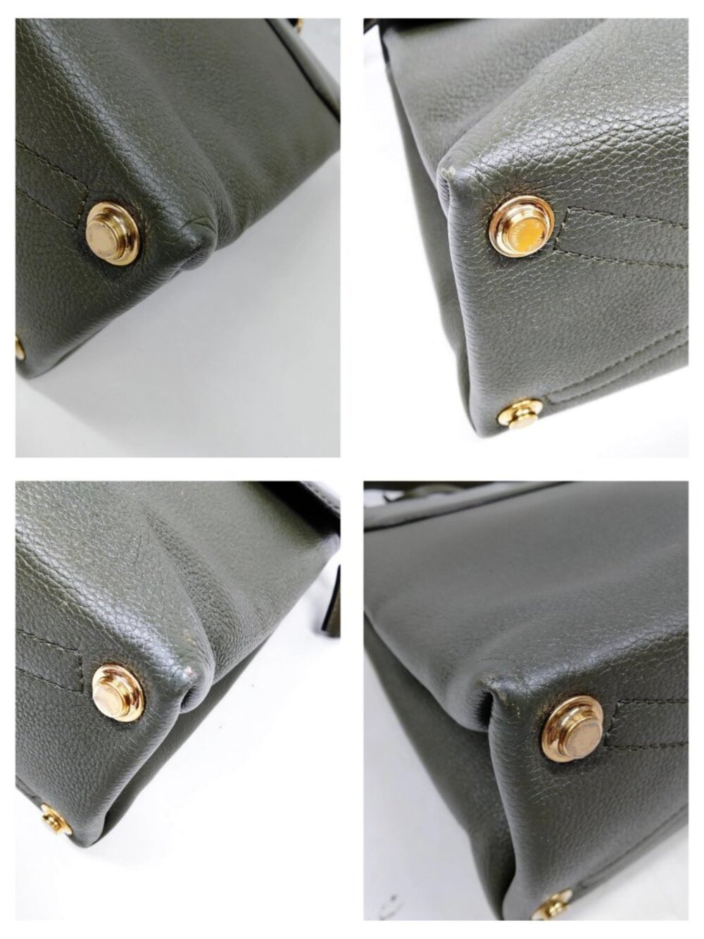 Authentic Louis Vuitton Rose des Vents MM Khaki Leather Satchel Crossbody Bag - Picture 7 of 16